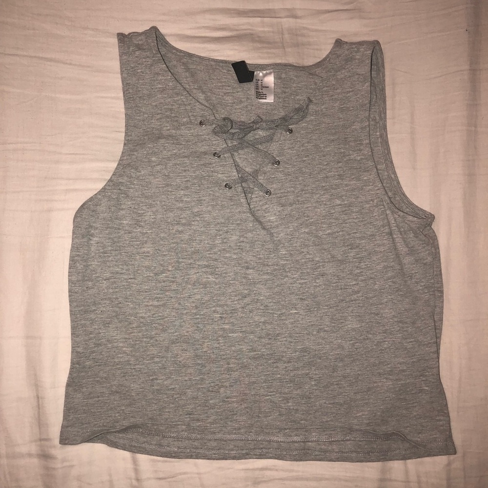 Gray Strapped Tank top
